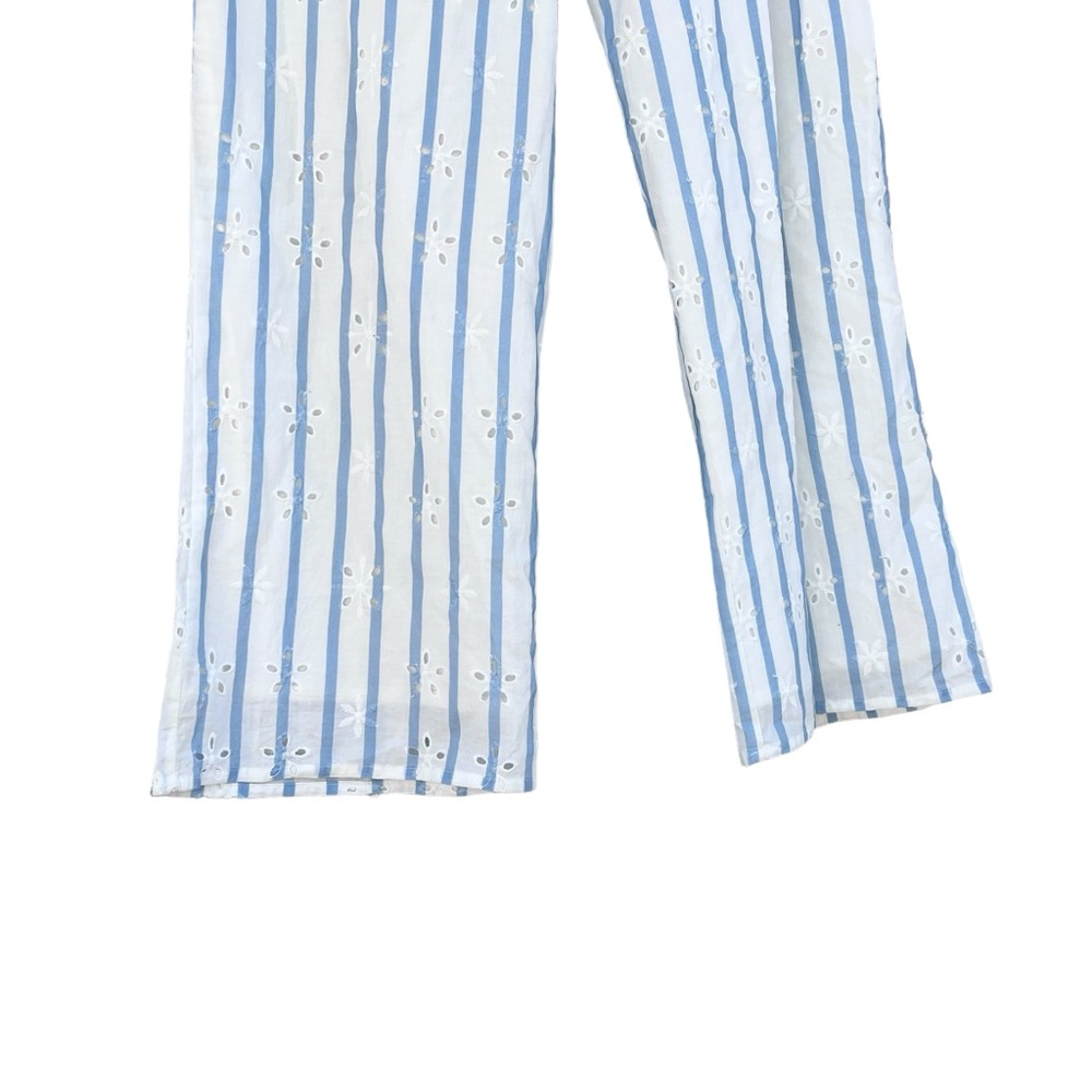 For Love & Lemons Hermosa Eyelet Jumpsuit Blue stripe Women's Size‎ small - Picture 2 of 12